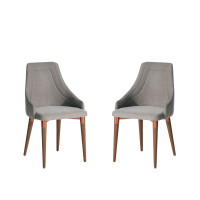 Manhattan Comfort 2-1013363 2-Piece Utopia 2.0 Dining Armchair in Grey and Copper